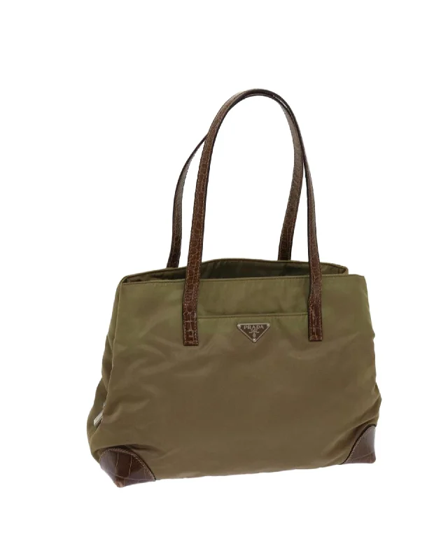 Sophisticated Fashion Khaki Nylon Shoulder Bag with Padlock and Guarantee Card Affordable Luxury – Exclusive Savings On Premium Bags Sophisticated Fashion Khaki Nylon Shoulder Bag with Padlock and Guarantee Card Affordable Luxury – Exclusive Savings On Premium Bags
