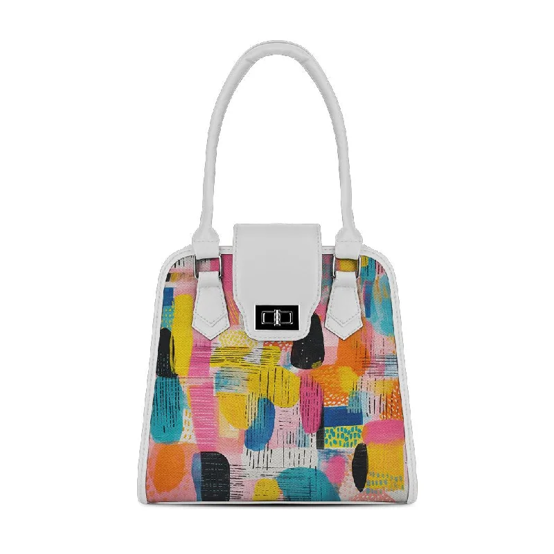 Relaxed Style White Metropolitan Charm Bag Candy Brushstrokes Designer-Inspired Bags At Reduced Prices