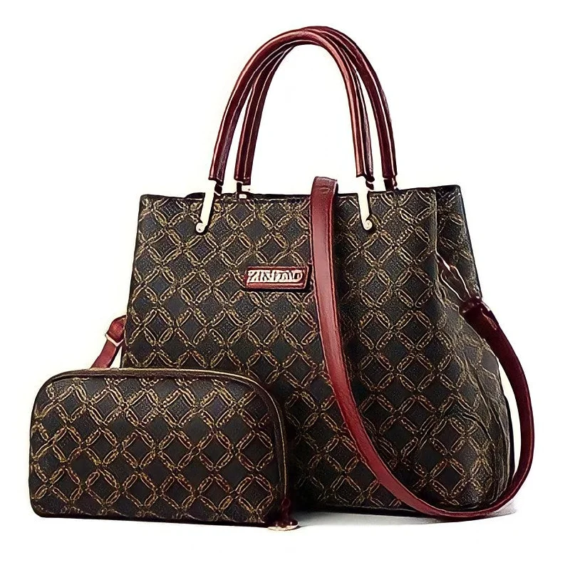 Uxury Designer Handbag Brands Dizina Handbag and Wallet Set - Wine Strap Premium Quality Bags, Budget Prices