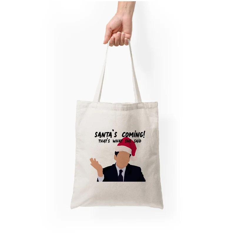 Elegant And On-Sale Evening Bags Santa's Coming Tote Bag Trendy & Timeless Bags, Now On Sale Elegant And On-Sale Evening Bags Santa's Coming Tote Bag Trendy & Timeless Bags, Now On Sale