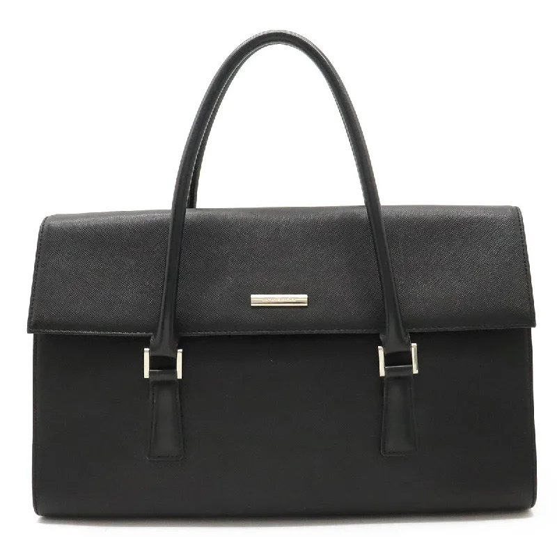 End Of Season Sale Burberry Leather Tote Bag Black Sleek Bags, Perfect Prices