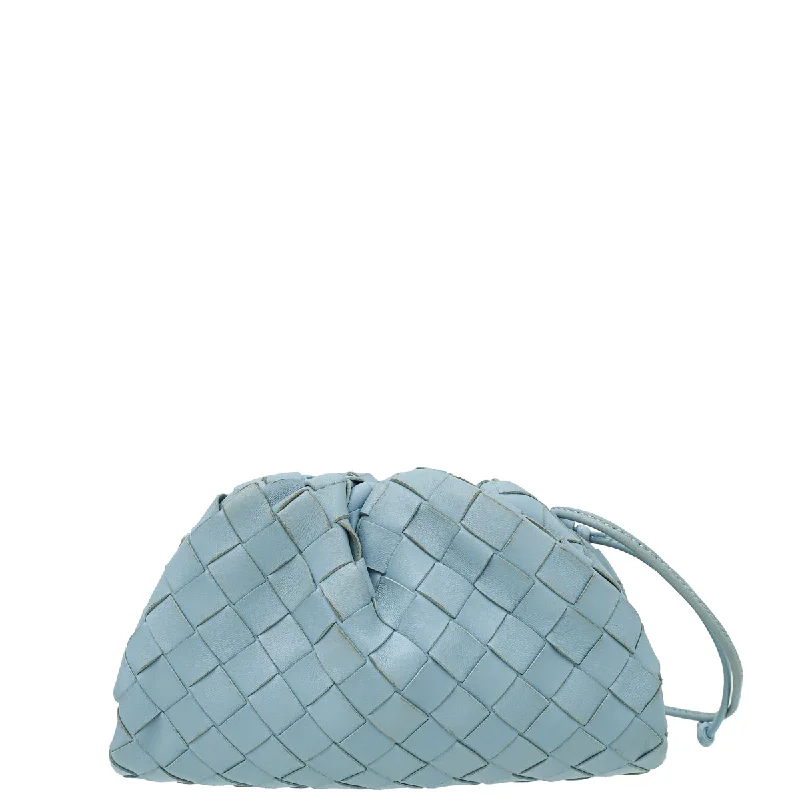 Fall Sale, Prices Drop Bottega Veneta Light Blue Intrecciato Mini Pouch Stylish Handbags With Exclusive Online Discounts Fall Sale, Prices Drop Bottega Veneta Light Blue Intrecciato Mini Pouch Stylish Handbags With Exclusive Online Discounts
