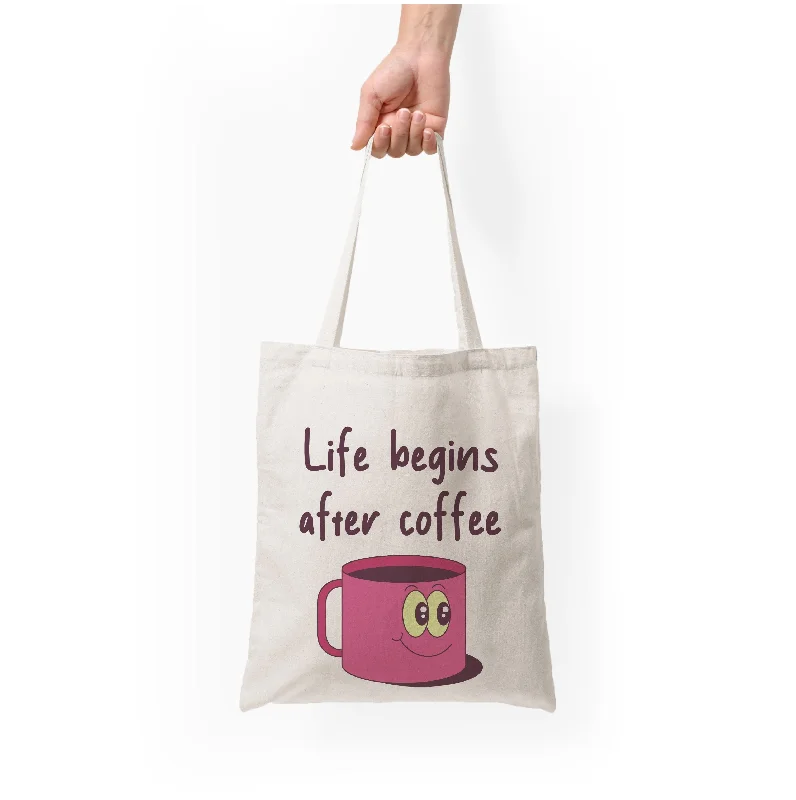 Street Style Discounts Life Begins After Coffee - Aesthetic Quote Tote Bag Fashion-Forward Bags At Limited-Time Offers Street Style Discounts Life Begins After Coffee - Aesthetic Quote Tote Bag Fashion-Forward Bags At Limited-Time Offers