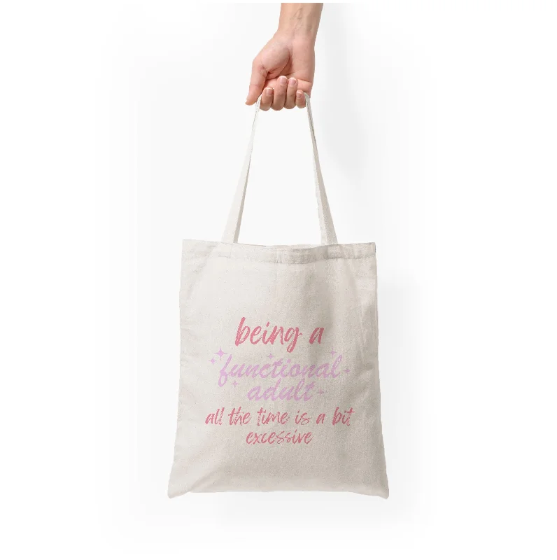 Vintage-Inspired Style Offers Being A Functional Adult - Aesthetic Quote Tote Bag Everyday Elegance At Lower Prices Vintage-Inspired Style Offers Being A Functional Adult - Aesthetic Quote Tote Bag Everyday Elegance At Lower Prices