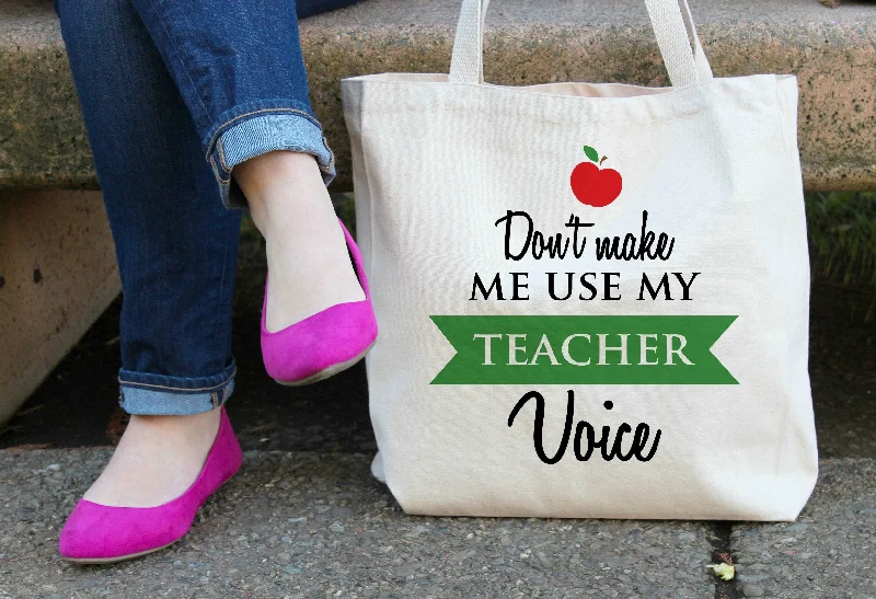 Buy More, Save More Don't make me use my Teacher Voice XL Tote Bag Iconic Handbags At Unbeatable Prices Buy More, Save More Don't make me use my Teacher Voice XL Tote Bag Iconic Handbags At Unbeatable Prices