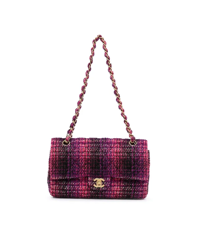 Limited Styles Medium Classic Tweed Double Flap Shoulder Bag with Leather-Woven Chain Strap Fashion-Forward Bags At Limited-Time Offers Limited Styles Medium Classic Tweed Double Flap Shoulder Bag with Leather-Woven Chain Strap Fashion-Forward Bags At Limited-Time Offers