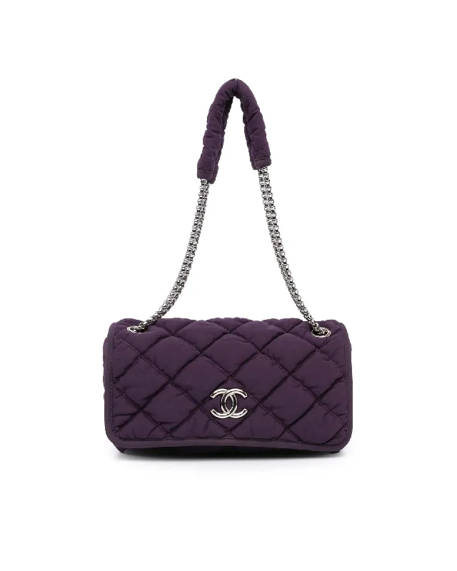 Retro Style Promotions Quilted Nylon Bubble Flap Shoulder Bag with Chain Straps Handbag Deals You'll Love Retro Style Promotions Quilted Nylon Bubble Flap Shoulder Bag with Chain Straps Handbag Deals You'll Love