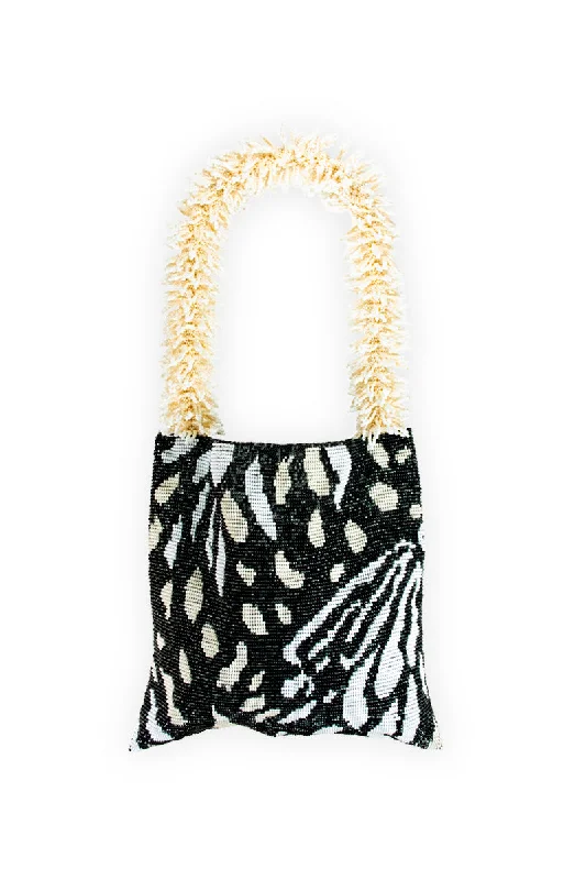 Seasonal Clearance Bags For Summer CLASH OF PRINTS IN BUTTERFLY BLACK CREAM AND WHITE Everyday Handbags At Wallet-Friendly Prices