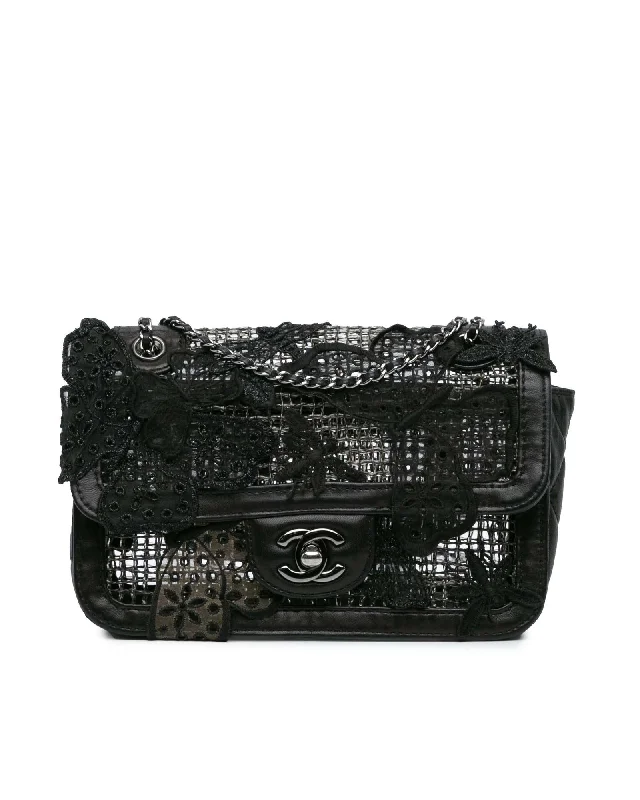 Glamorous Bags For Evening Events And Parties Mesh Butterfly Flap Bag with Leather Trim and Chain Straps The Bag Sale You've Been Waiting For Is Here Glamorous Bags For Evening Events And Parties Mesh Butterfly Flap Bag with Leather Trim and Chain Straps The Bag Sale You've Been Waiting For Is Here