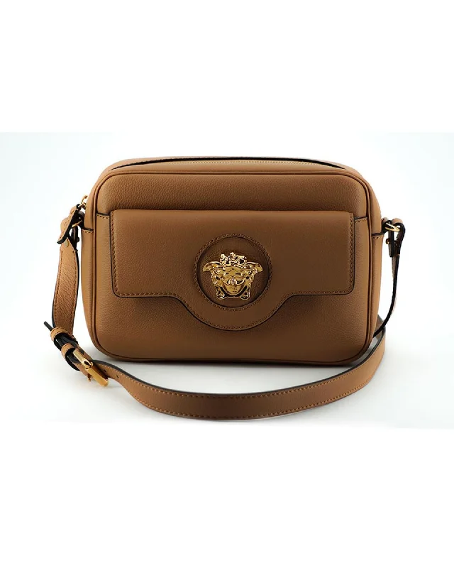 Sporty Fashion Offers Versace La Medusa Shoulder Bag in Brown Leather Premium Bags, Special Prices