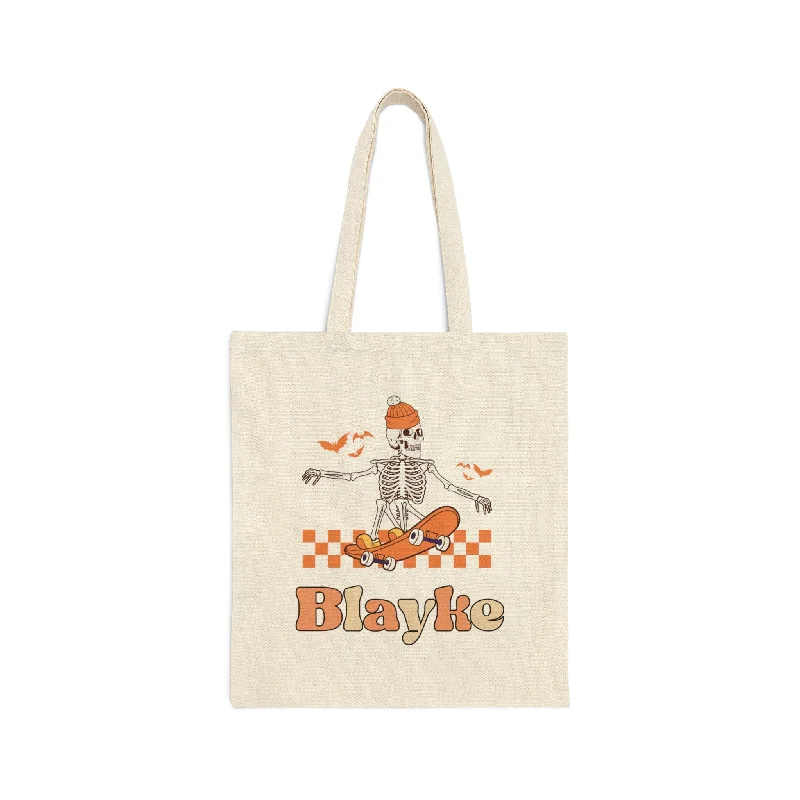 Fresh Styles, Fresh Deals Cotton Canvas Tote Bag, Personalized Trick or Treat Bag, Personalised Halloween Bag, Halloween Tote, Kids Halloween Bag, Trick-or-Treat Bag Stylish Handbags At Unbeatable Discounts