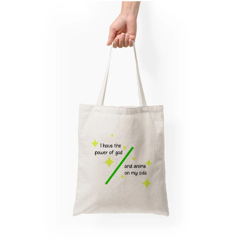 Fashion Deal I Have The Power Of God And Anime On My Side - Memes Tote Bag Fashion-Forward Bags, Now On Sale Fashion Deal I Have The Power Of God And Anime On My Side - Memes Tote Bag Fashion-Forward Bags, Now On Sale