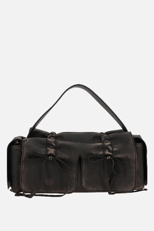 Multipocket vintage leather handbag Elegant Purses, Shop & Save