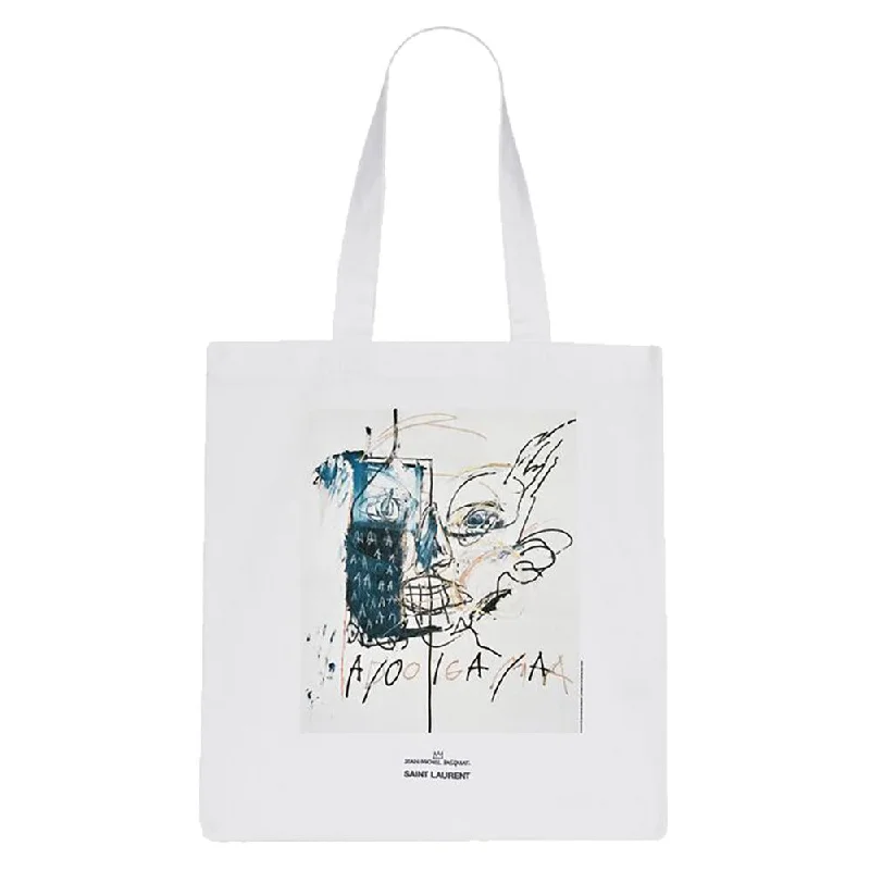 Saint Laurent x Basquiat Unisex Cotton Tote Bag White Trendy & Timeless Bags, Now On Sale Saint Laurent x Basquiat Unisex Cotton Tote Bag White Trendy & Timeless Bags, Now On Sale