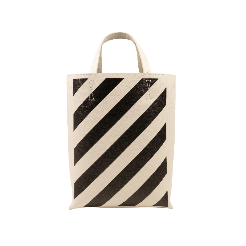 OFF-WHITE C/O VIRGIL ABLOH Black & White Diag Tote Bag Statement Handbags At Unbeatable Discounts OFF-WHITE C/O VIRGIL ABLOH Black & White Diag Tote Bag Statement Handbags At Unbeatable Discounts