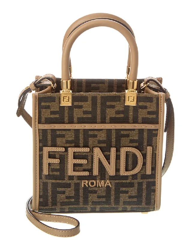 Fendi Sunshine Mini Ff Jacquard & Leather Tote Iconic Handbags At Budget-Friendly Prices Fendi Sunshine Mini Ff Jacquard & Leather Tote Iconic Handbags At Budget-Friendly Prices