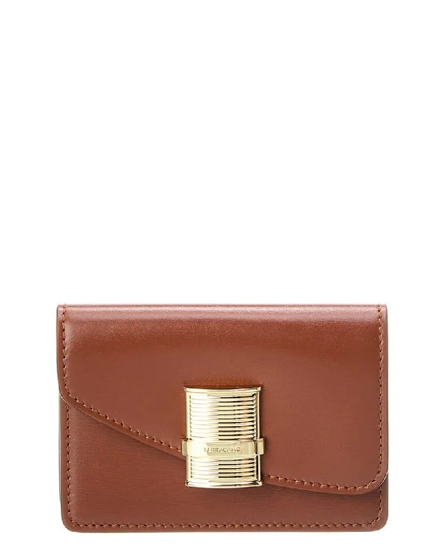Ferragamo Fiamma Leather Card Holder Stylish Totes With Special Discounts