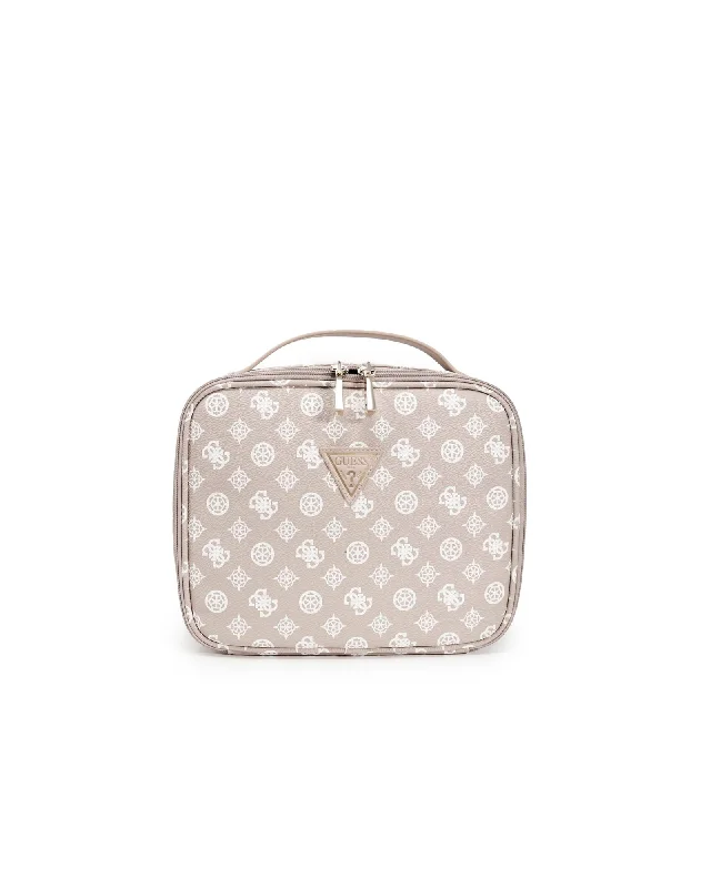 Guess  Signature Cosmetic Bag Beige Premium Handbags At Budget-Friendly Prices