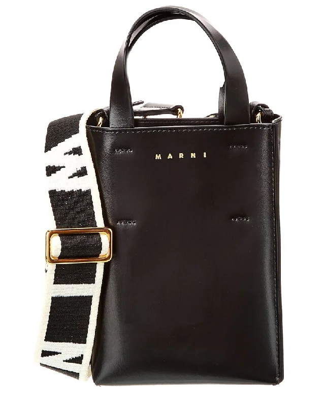Marni Museo Nano Leather Tote Chic Handbags At Special Promotional Prices