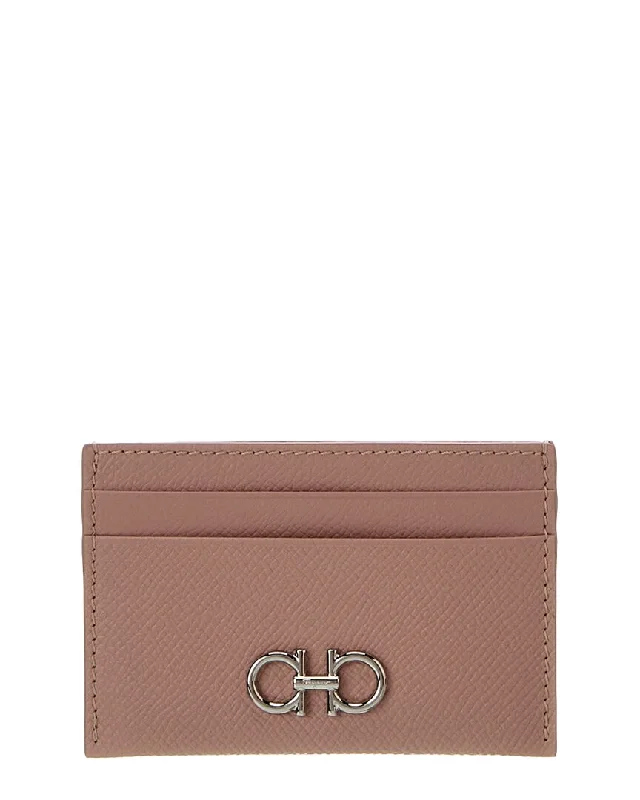 Ferragamo Gancini Leather Card Holder Elegant Bags With Limited Stock Available