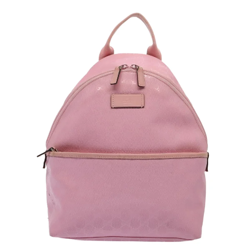 Gucci Gg Canvas Pink Canvas Backpack Bag (Pre-Owned) Affordable Elegance, Grab Yours