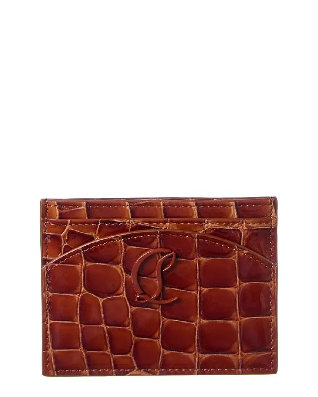 Christian Louboutin Loubi54 Alligator-Embossed Leather Card Holder