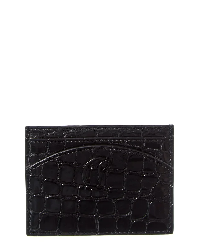 Christian Louboutin Loubi54 Alligator-Embossed Leather Card Holder