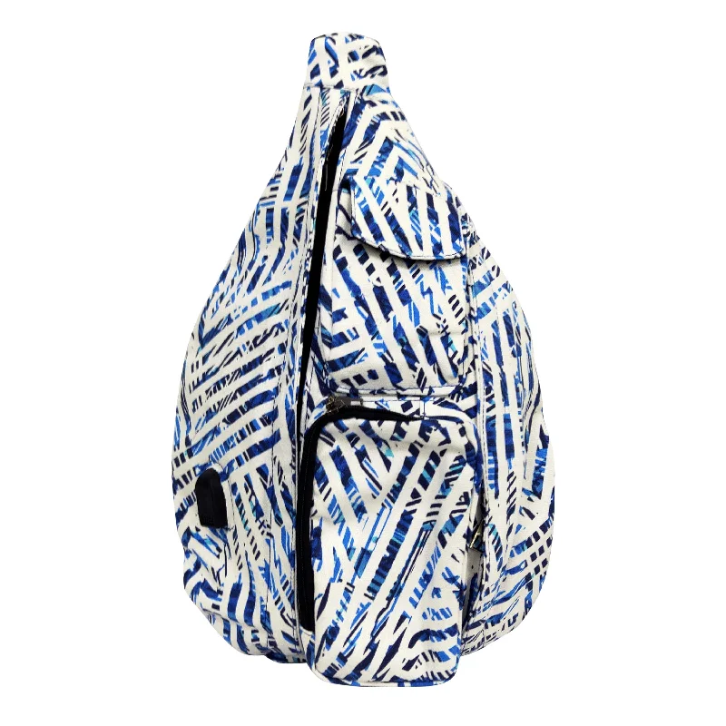 Blue Geo Print Anti-Theft Rucksack Backpack by NuPouch Statement Bags With Exclusive Savings Blue Geo Print Anti-Theft Rucksack Backpack by NuPouch Statement Bags With Exclusive Savings