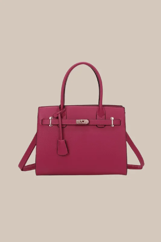 Classic Tote Bag in Dark Pink Elegant Bags With Limited Stock Available
