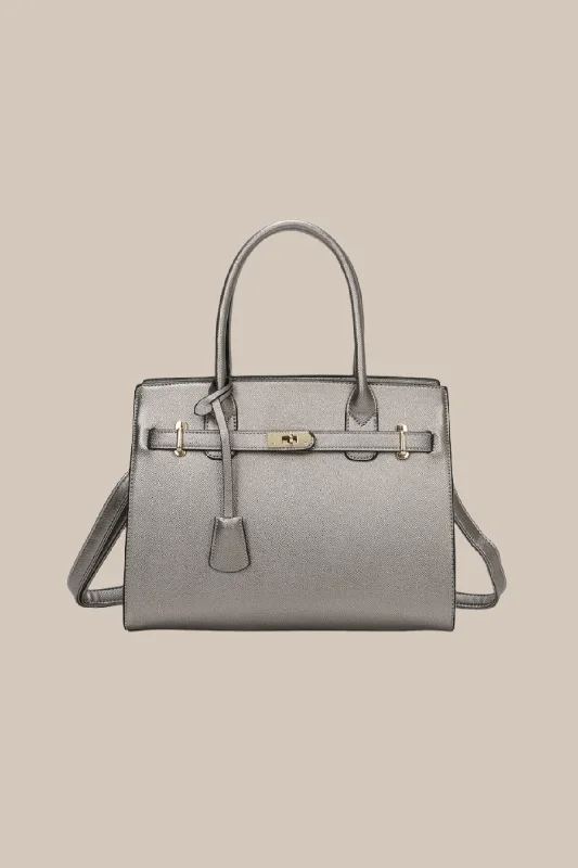Classic Tote Bag in Silver Trendy Handbags At Limited-Time Discounts