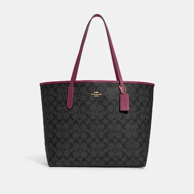 Coach Outlet City Tote In Signature Canvas Grab Stylish Bags Before They Sell Out