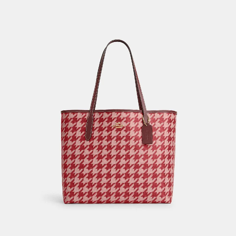 Coach Outlet City Tote With Houndstooth Print Timeless Handbags Now At Special Discounts Coach Outlet City Tote With Houndstooth Print Timeless Handbags Now At Special Discounts