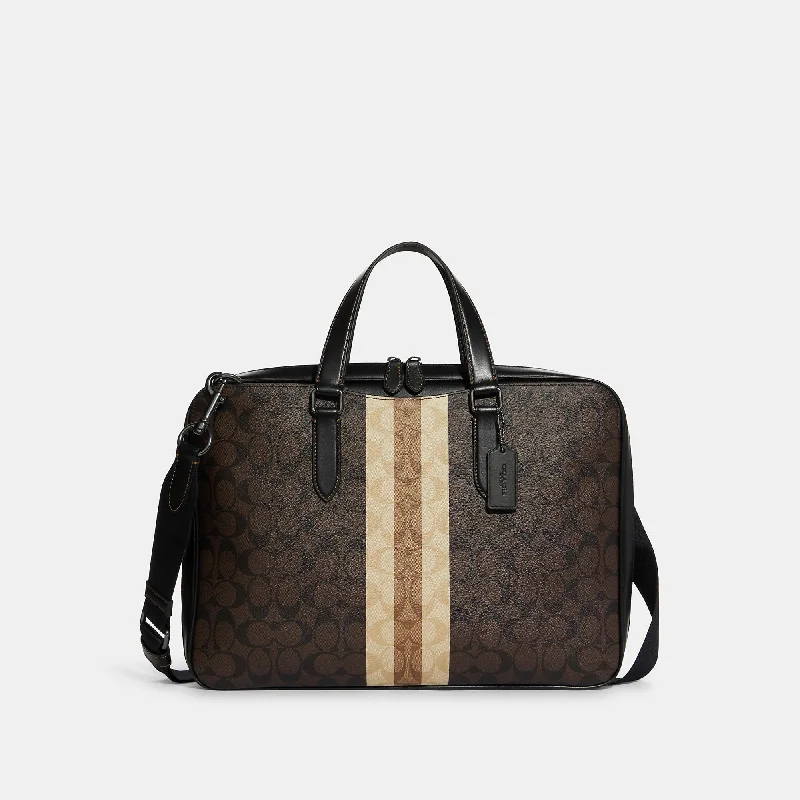 Coach Outlet Graham Slim Brief In Blocked Signature Canvas With Varsity Stripe Trendy And Timeless Handbags Now On Sale Coach Outlet Graham Slim Brief In Blocked Signature Canvas With Varsity Stripe Trendy And Timeless Handbags Now On Sale
