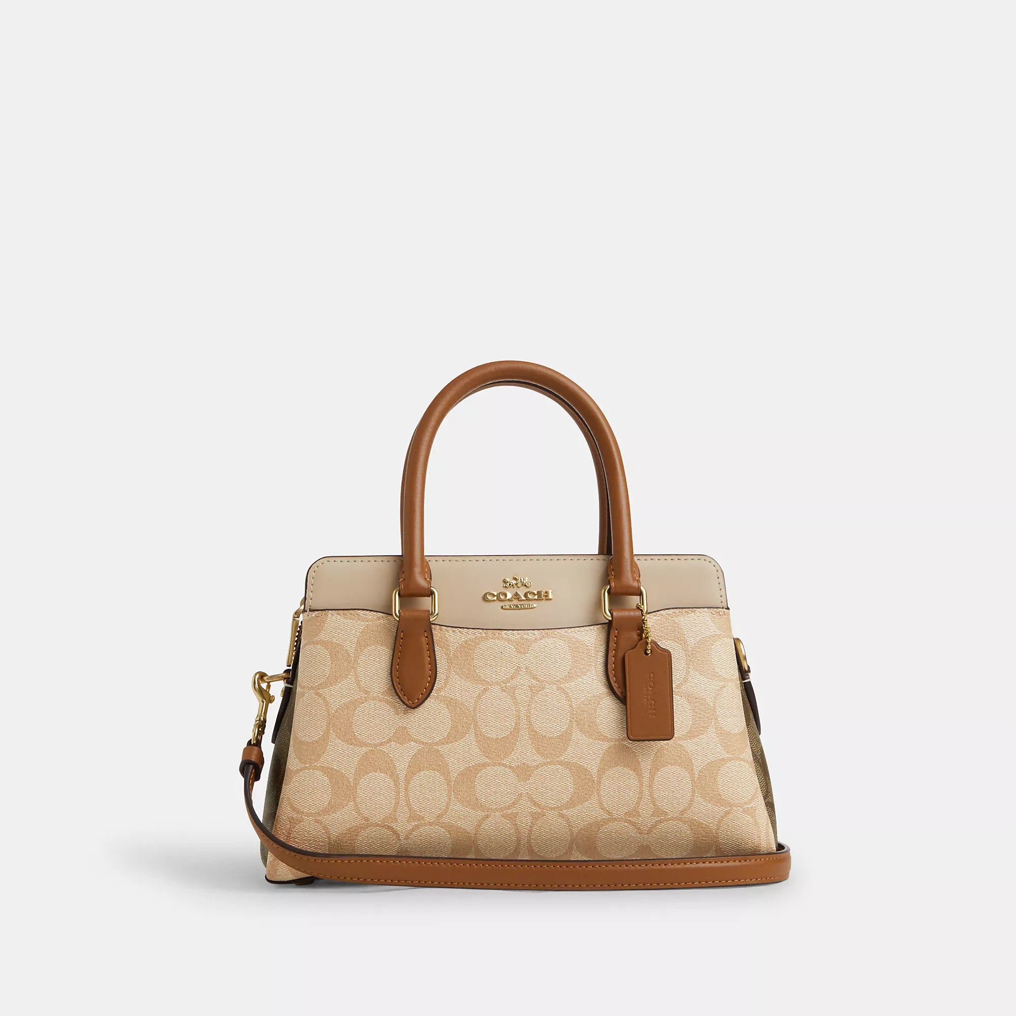 Coach Outlet Mini Darcie Carryall In Blocked Signature Canvas