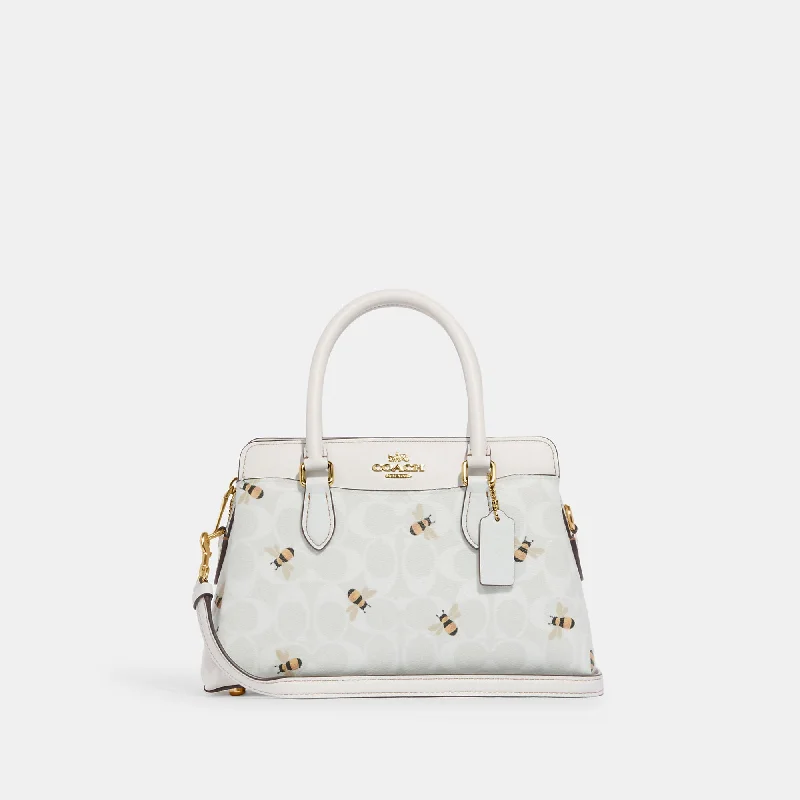 Coach Outlet Mini Darcie Carryall In Signature Canvas With Bee Print