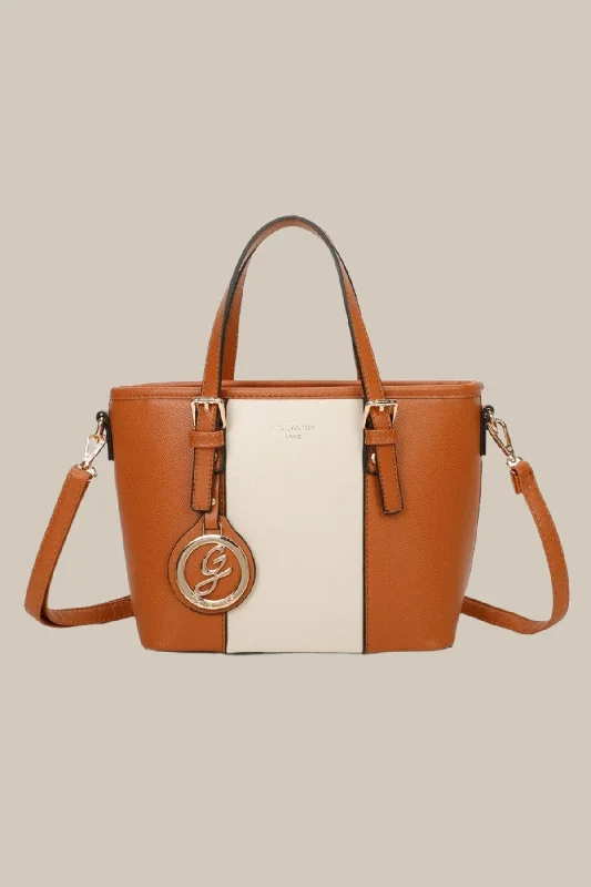 Colour Block Petite Tote in Brown Stylish Totes, Special Discounts