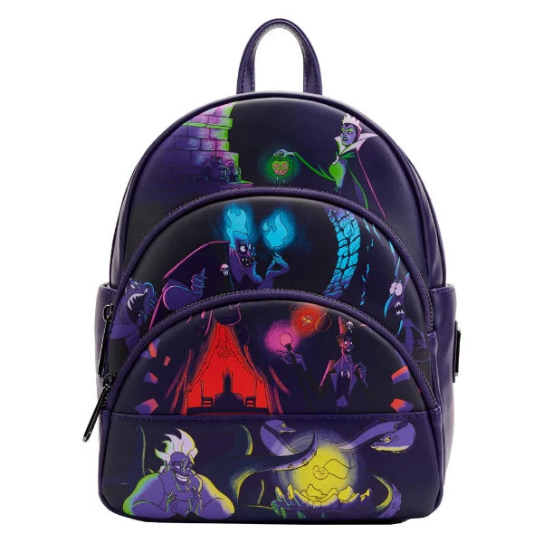 Disney Loungefly Villains Triple Pocket Glow in the Dark Mini Backpack Trendy Purses At Exclusive Promotional Rates Disney Loungefly Villains Triple Pocket Glow in the Dark Mini Backpack Trendy Purses At Exclusive Promotional Rates