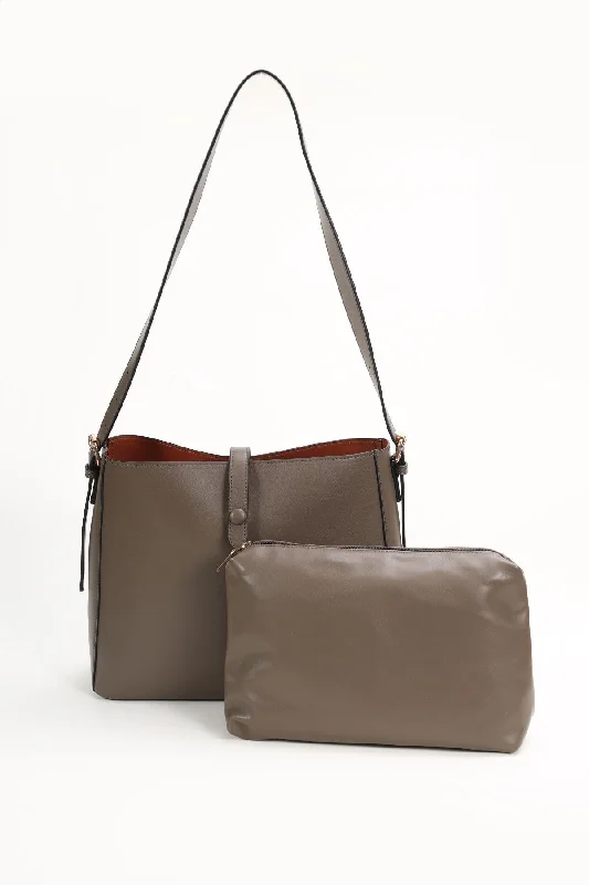 Double Sided Tote With Inner Bag in Beige Everyday Handbags At Wallet-Friendly Prices