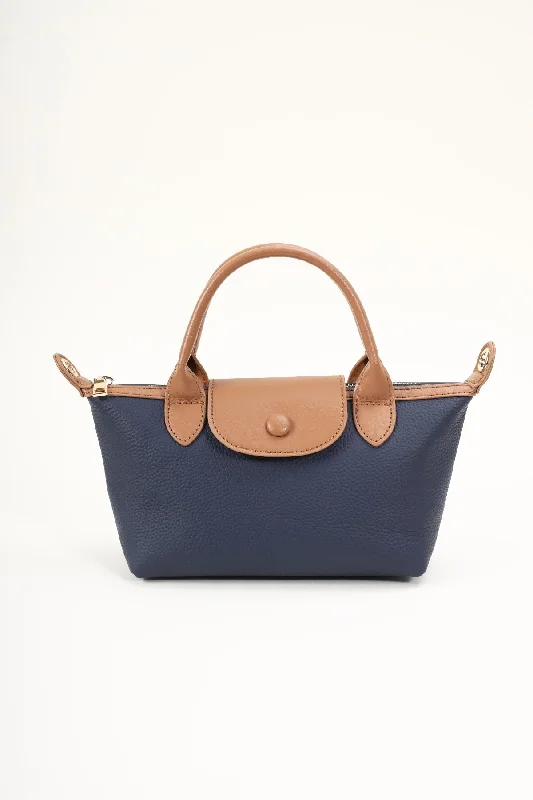 Navy Mini Leather Shopper Best Bag Sale Of The Season