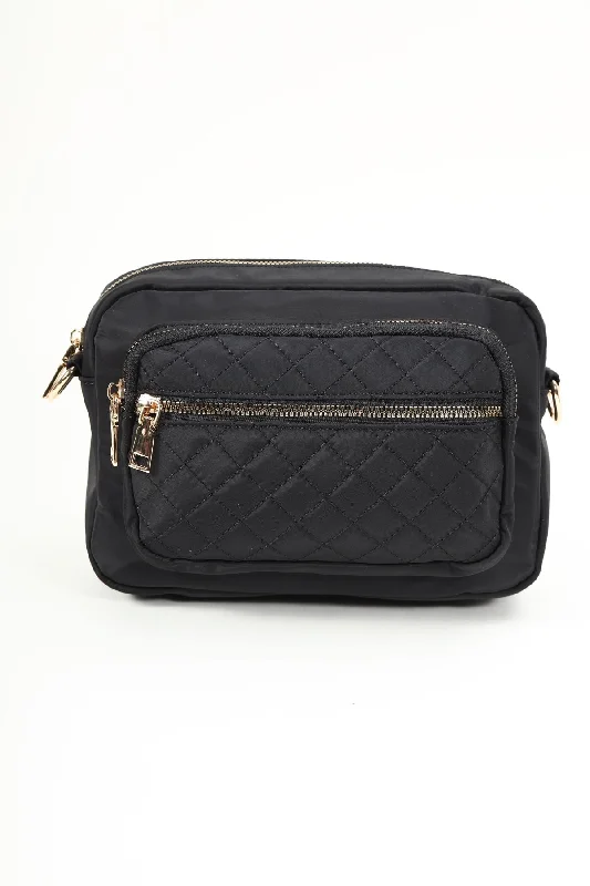 Quilted Front Nylon Camera Bag in Black Must-Have Bags, Big Discounts
