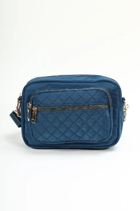 Quilted Front Nylon Camera Bag in Teal Blue Chic Bags, Shop Now & Save