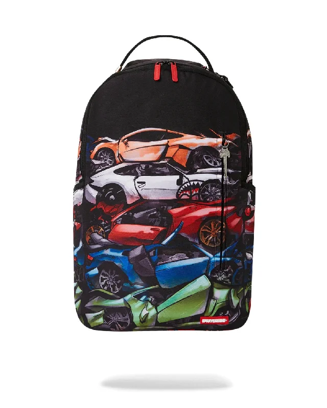 Sprayground Backpack CRUSHED SPORTS CARS  DLXSR BACKPACK Black