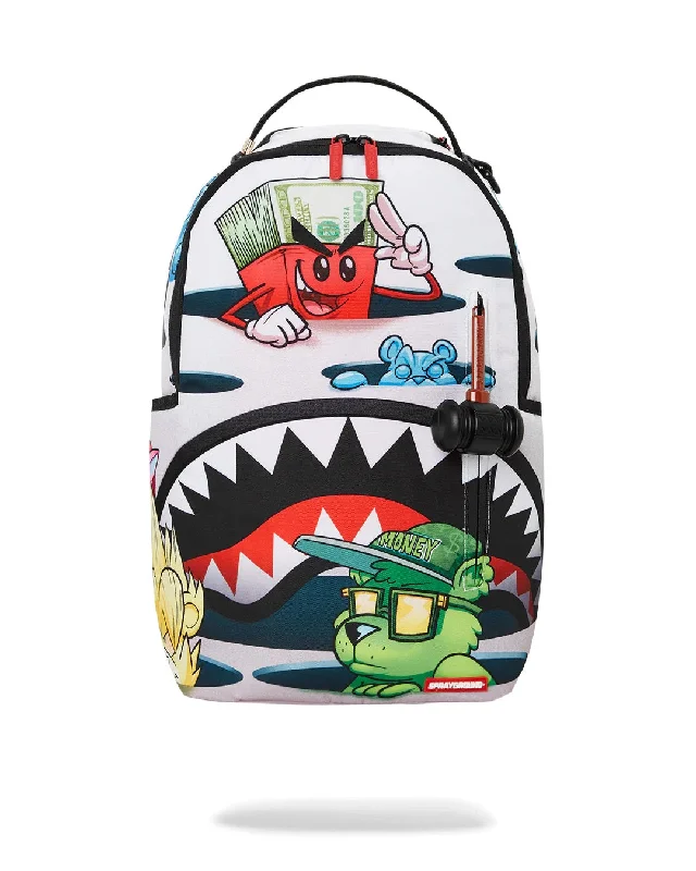 Sprayground Backpack FALLING IN A HOLE DLXSR BACKPACK White