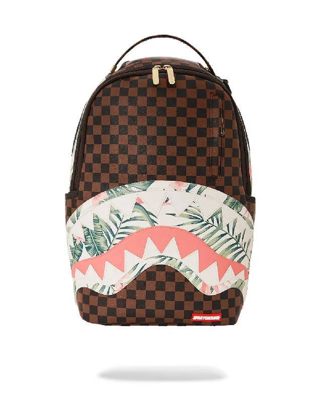 Sprayground Backpack TROPICAL FLORAL SIP BACKPACK Brown