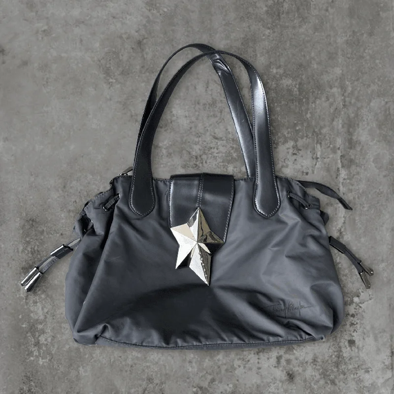 THIERRY MUGLER NYLON & CHROME STAR SHOULDER BAG