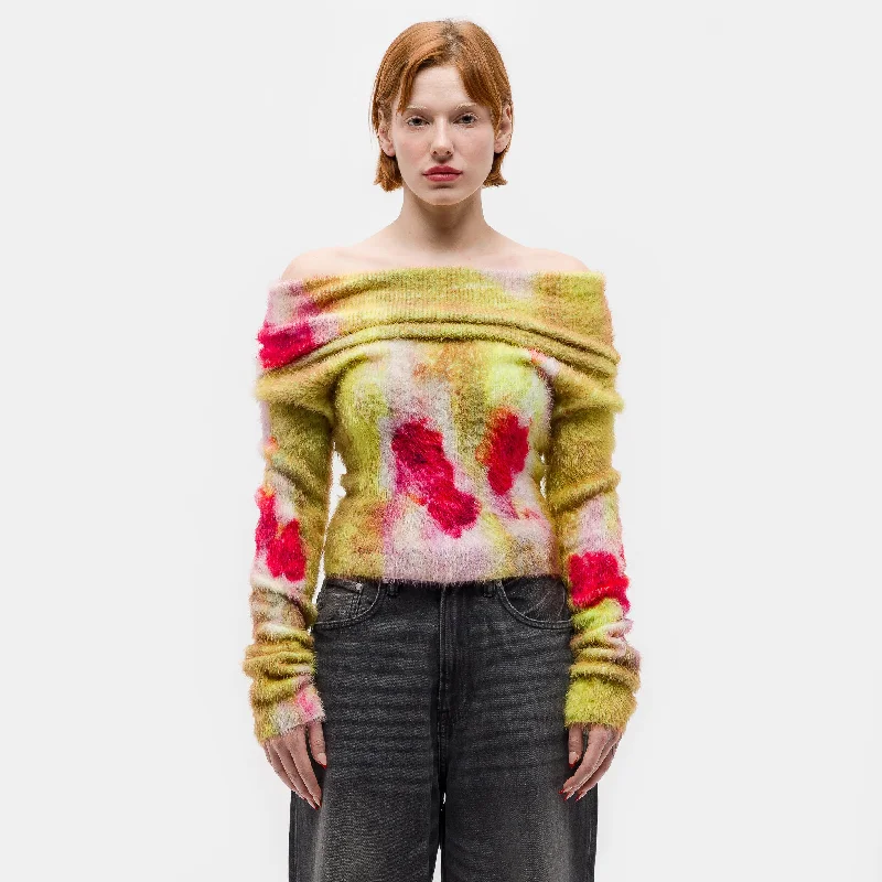 Off-Shoulder Sweater in Yellow/Pink Unmissable Deals On Everyday Handbags