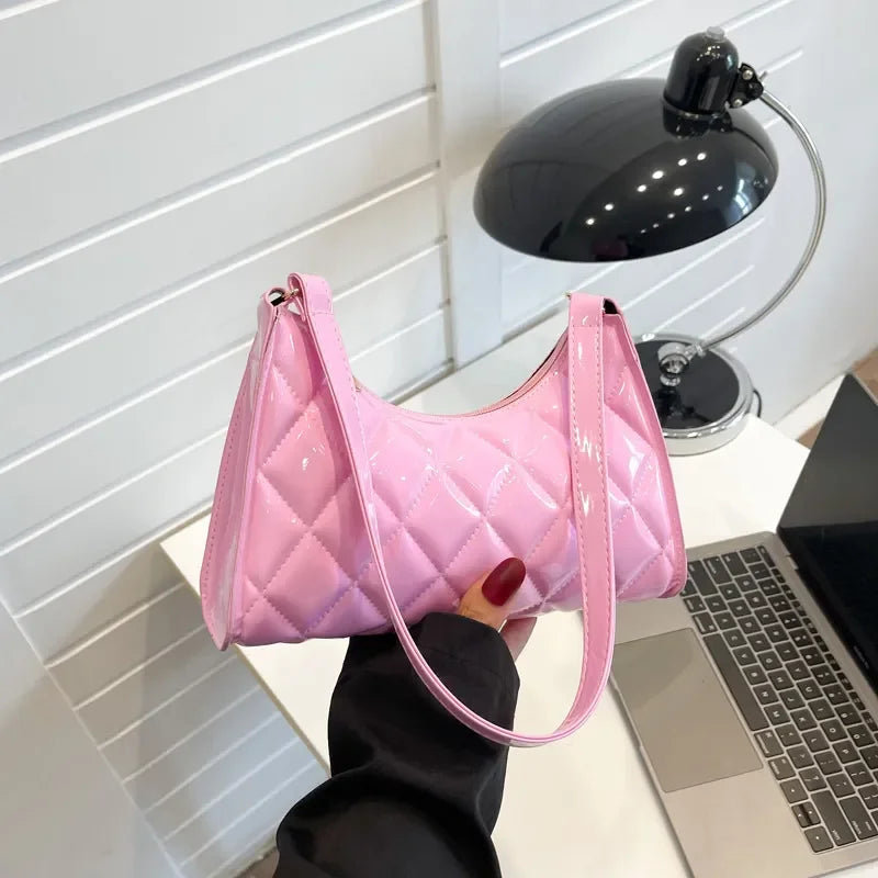 Women Vintage Y2k Totes Shoulder Bags Glossy Leather Shopper Handbags Woman Rhombic Luxury Designer Bag Must-Have Bags, Big Discounts Women Vintage Y2k Totes Shoulder Bags Glossy Leather Shopper Handbags Woman Rhombic Luxury Designer Bag Must-Have Bags, Big Discounts