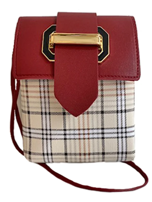 Red Plaid Shoulder Bag High-Fashion Handbags At Reduced Costs