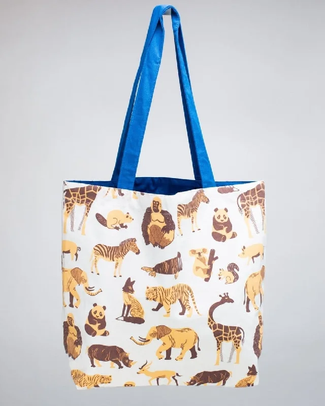 Retro Mammals Canvas Shoulder Tote Chic Bags, Shop Now