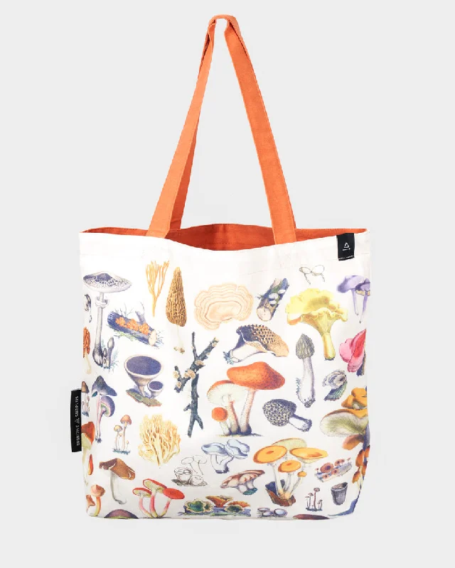 Woodland Mushrooms Canvas Shoulder Tote Shop Stylish Bags At Unbeatable Prices